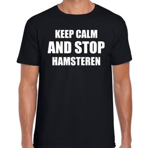 Keep calm and stop hamsteren corona virus / crisis zwart voor heren 2XL  -