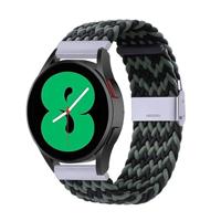By Qubix - Braided nylon bandje - Groen/zwart - Compatible met Garmin Vivoactive 6 / Vivoactive 5 / Vivoactive 3 - Compatible Garmin bandje - Bandbreedte: 20mm
