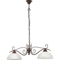 LED Hanglamp - Hangverlichting - Trion Kantra - E27 Fitting - 2-lichts - Rond - Roestkleur - Aluminium