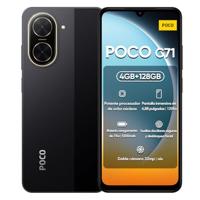 Xiaomi Poco C71 mobiele telefoon, ontgrendeld, 3 + 64 GB/4 + 128 GB, HD+-display, 17,8 cm (6,88 inch), dubbele camera, 32 MP + 8 MP, zwart/blauw/goud (zwart, 4+128 GB)