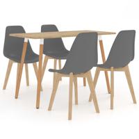 vidaXL 5-delige Eethoek grijs