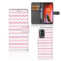 OnePlus Nord 2 5G Telefoon Hoesje Waves Roze - thumbnail