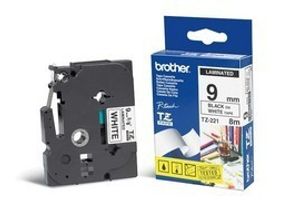 Huismerk Brother TZe-221 Labeltape 9mm Zwart op Wit