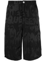 Alexander McQueen short de bain Graffiti à logo en jacquard - Noir