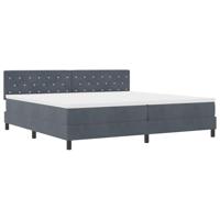 vidaXL Boxspringbed met matras fluweel donkergrijs 200x200 cm