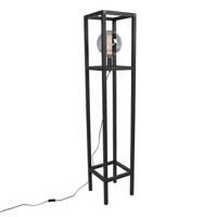 QAZQA Industriële vloerlamp zwart - Big Cage