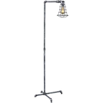 Led Vloerlamp - Trion Githa - E27 Fitting - 1-lichts - Rond - Antiek Zilver - Aluminium