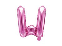 Folieballon Letter 'W' Donker Roze - 35cm - thumbnail