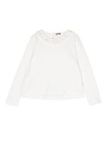 Il Gufo blouse volantée en coton à manches longues - Blanc - thumbnail