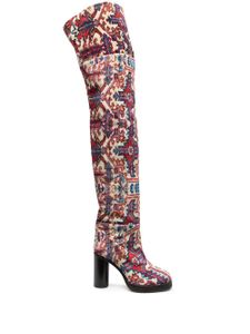 ISABEL MARANT bottes Lurna à motif en jacquard - Rouge