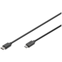 Digitus USB-kabel USB 3.2 Gen1 (USB 3.0 / USB 3.1 Gen1) USB-C stekker, USB-micro-B stekker 1.80 m Zwart Rond, Stekker past op beide manieren, Afgeschermd - thumbnail