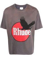 RHUDE t-shirt en coton à logo imprimé - Gris