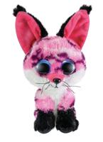 Lumo Stars knuffel Fox Rhubarb junior 15 cm pluche zwart, roze