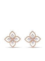 Roberto Coin boucles d'oreilles Princess Flower en or rose 18ct ornées de diamants - thumbnail