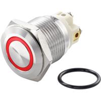 TRU COMPONENTS TC-7494688 TC-GQ16F-10E/L/R/12V/S Vandalismebestendige drukschakelaar 48 V/DC 2 A 1x uit/(aan) Moment Ro