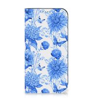 Smart Cover voor iPhone 15 Pro Max Flowers Blue - thumbnail