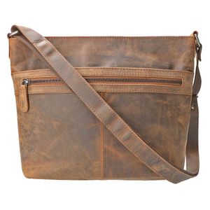 Leather Design Schoudertas Hunter Bruin