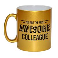 1x stuks personeel / collega cadeau gouden mok / you are the most awesome colleague - feest mokken