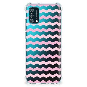 Samsung Galaxy M02s | A02s Doorzichtige Silicone Hoesje Waves Roze