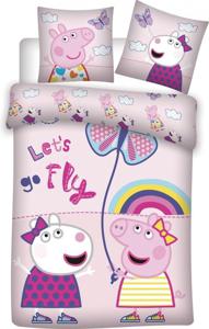 Peppa Pig ledikant dekbedovertrek Lets Fly 100 x 135 cm - Katoen