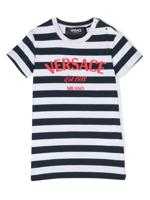 Versace Kids T-shirt met logostreep - Wit
