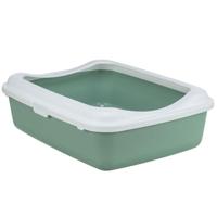 Trixie Kattenbak Classic Met Rand Salie / Wit