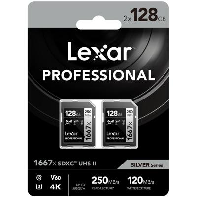 Lexar Pro Gold 128GB SDXC V60 UHS-II 1067x - 2 Stuks Lexar Pro Gold 128GB SDXC V60 UHS-II 1067x - 2 Stuks