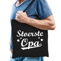 Stoerste opa cadeau tas zwart katoen   - - thumbnail