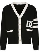 Dolce & Gabbana cardigan en maille à logo DG - Noir