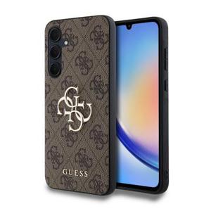 Samsung Galaxy A35 Guess 4G Big Metal Logo Hybride Hoesje - Bruin