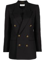 Saint Laurent blazer croisé à revers pointus - Noir