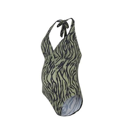 MAMALICIOUS zwangerschapsbadpak Tenja met zebraprint olijfgroen MAMALICIOUS zwangerschapsbadpak Tenja met zebraprint olijfgroen