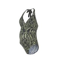 MAMALICIOUS zwangerschapsbadpak Tenja met zebraprint olijfgroen