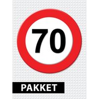 Verkeersbord 70 jaar feestartikelen pakket