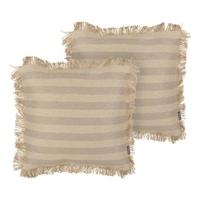 Beliani - CIRSIUM - Sierkussen set van 2 - Beige - 45 x 45 cm - Jute