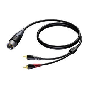 Procab CLA703/3 verloopkabel 1x XLR male naar 2x RCA 3m