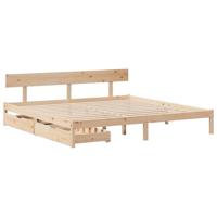 vidaXL Bedframe met lades massief grenenhout 200x200 cm, bed, bed ombouw, twijfelaar bed, bedbodem, slaapkamermeubel, 2 persoonsbed, tweepersoonsbed