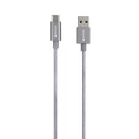 SKROSS USB-kabel, USB-C kabel 3.0, vlechten, 1,20 m Space Gray