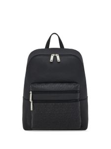 Ferragamo sac à dos en cuir à logo embossé - Noir