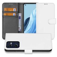 Book Case Telefoonhoesje voor de OPPO Find X5 Lite | Reno 7 5G Wit met Pasjeshouder