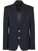 Balmain blazer en laine à simple boutonnage - Bleu - thumbnail