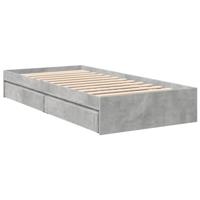 vidaXL Bedframe met lades bewerkt hout betongrijs 90x190 cm, bed, bed met opbergruimte, 1-persoons bedframe, 1-persoonsbed, slaapkamermeubilair