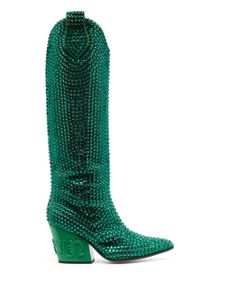 Philipp Plein bottes 75 mm à ornements en cristal - Vert