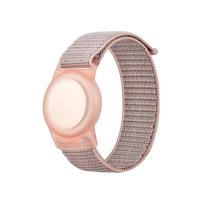 By Qubix - AirTag nylon loop bandje - M/L - Zand roze