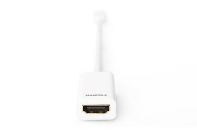 Digitus DB-340404-001-W HDMI / Mini-displayport Adapter [1x Mini-DisplayPort stekker - 1x HDMI-bus] Wit Rond, Afgeschermd (dubbel) 15.00 cm