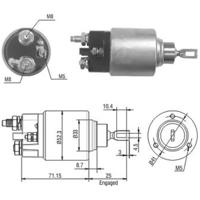 Magneetschakelaar, startmotor MEAT & DORIA, Diameter (mm)52,3mm, u.a. für Citroën, Peugeot, Fiat, Lancia