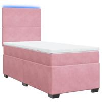 vidaXL Boxspring met matras fluweel roze 80x200 cm, boxspring, ledikant, bedframe, bed, boxspring bed, bedbodem, seniorenbed, senioren bed