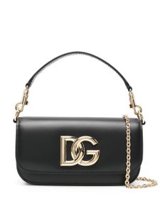 Dolce & Gabbana sac à bandoulière à plaque logo - Noir