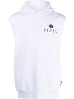 Philipp Plein hoodie sans manches à logo imprimé - Blanc