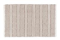 WENKO Badmat Shaki van gerecyclede PET-flessen, wasbare deurmat voor badkamer, badmat in boho-stijl, antislip retro douchemat, duurzame badkamermat, wit/natuur, polyester, 50 x 80 cm